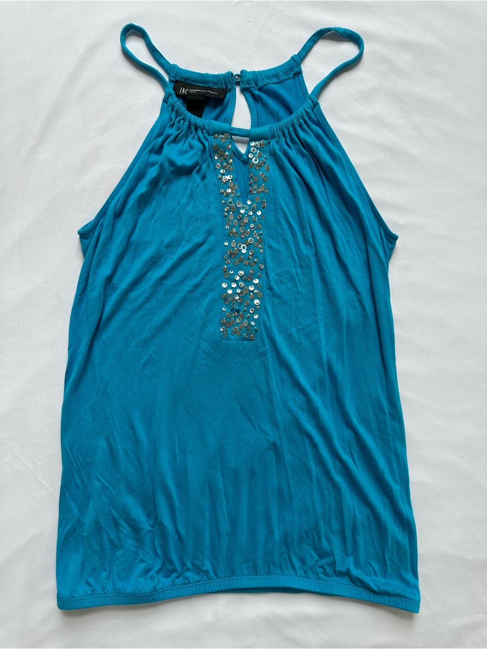 INC International Concepts Teal Sequin Tank